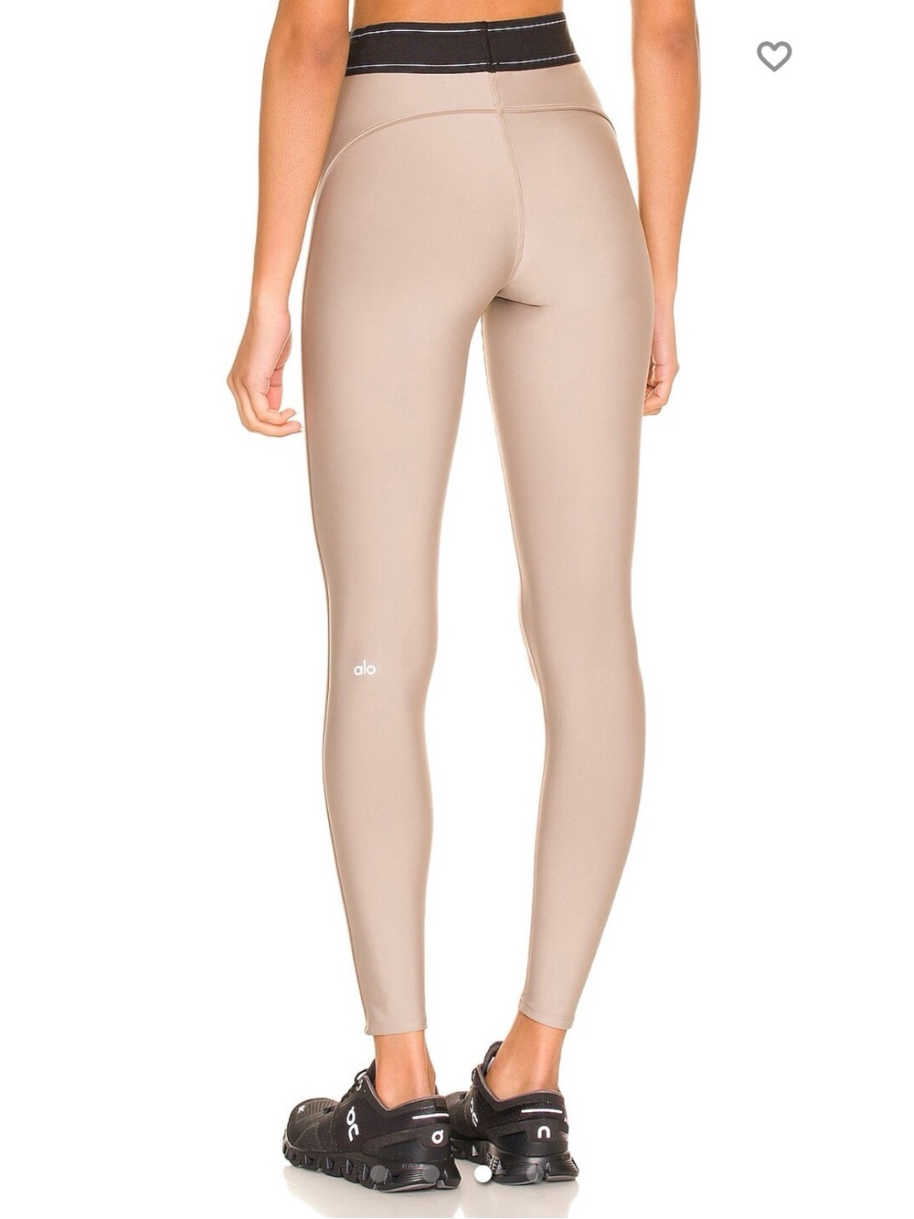 ALO Yoga Leggings with Black Waistband - colour Gravel